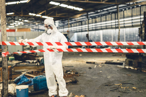 Professional Sewage Cleanup technician working in Taft, TX